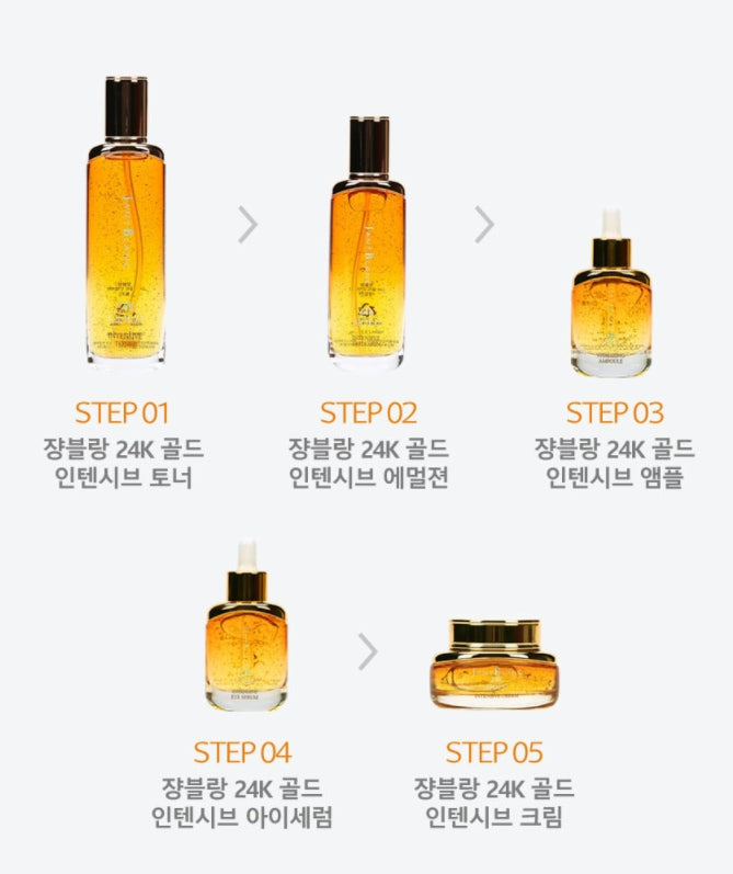 JANT BLANC 24k Gold Intensive 5 Set Sensitive Dry Skin Care Elasticity