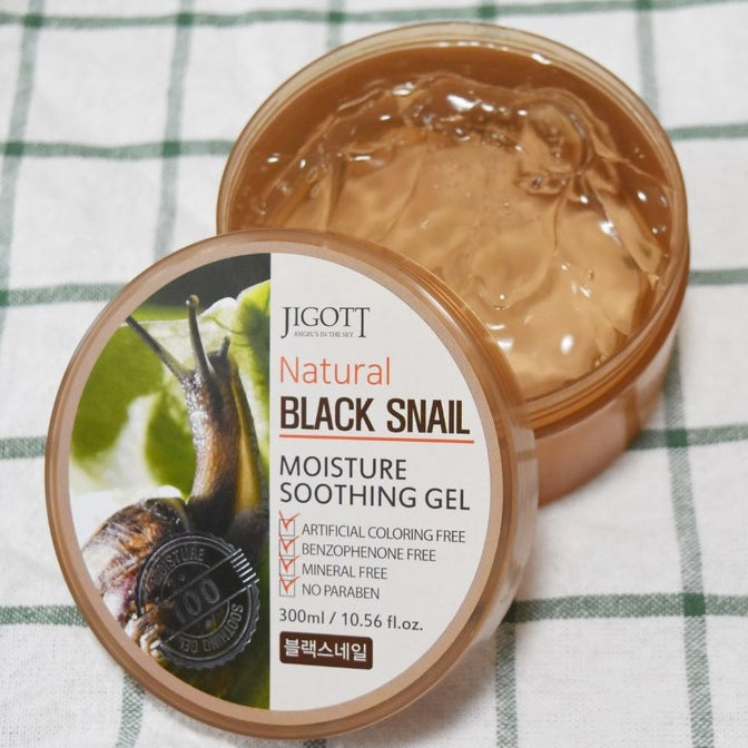 JIGOTT NATURAL BLACK SNAIL MOISTURE SOOTHING GELS 300ML BODY FACE SKIN