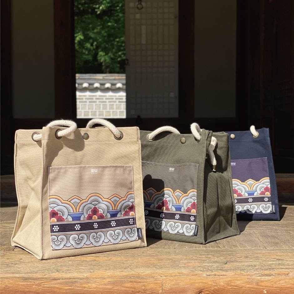 Korean traditional patterns Dancheong Canvas Bags Womens Backpacks