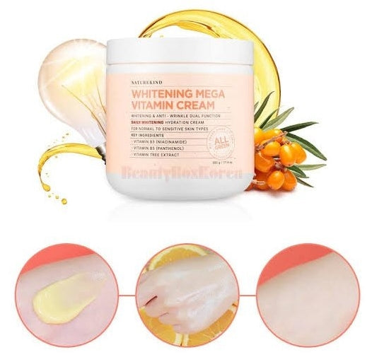 NATUREKIND WHITENING MEGA VITAMIN CREAM 500g Korean Skincare Cosmetins