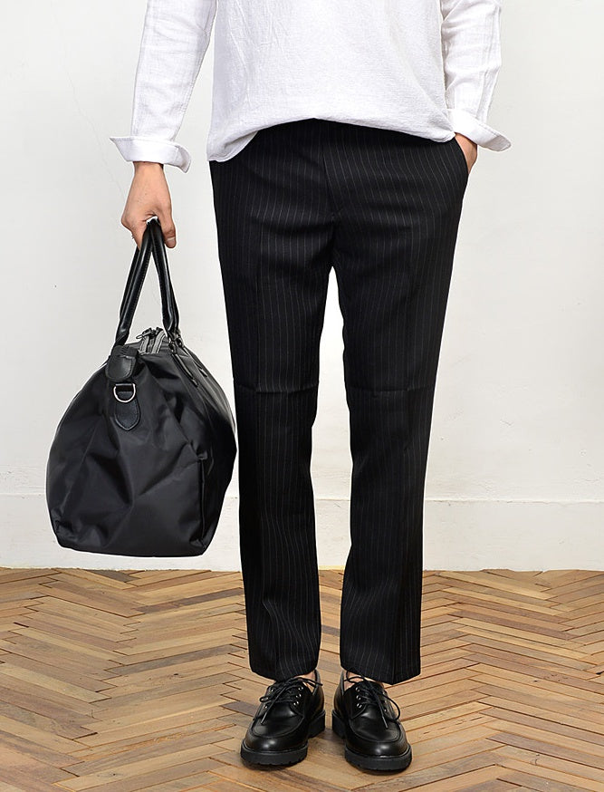 Black Striped Travel Handbags Korean Business Crossbody Shoulder Totes