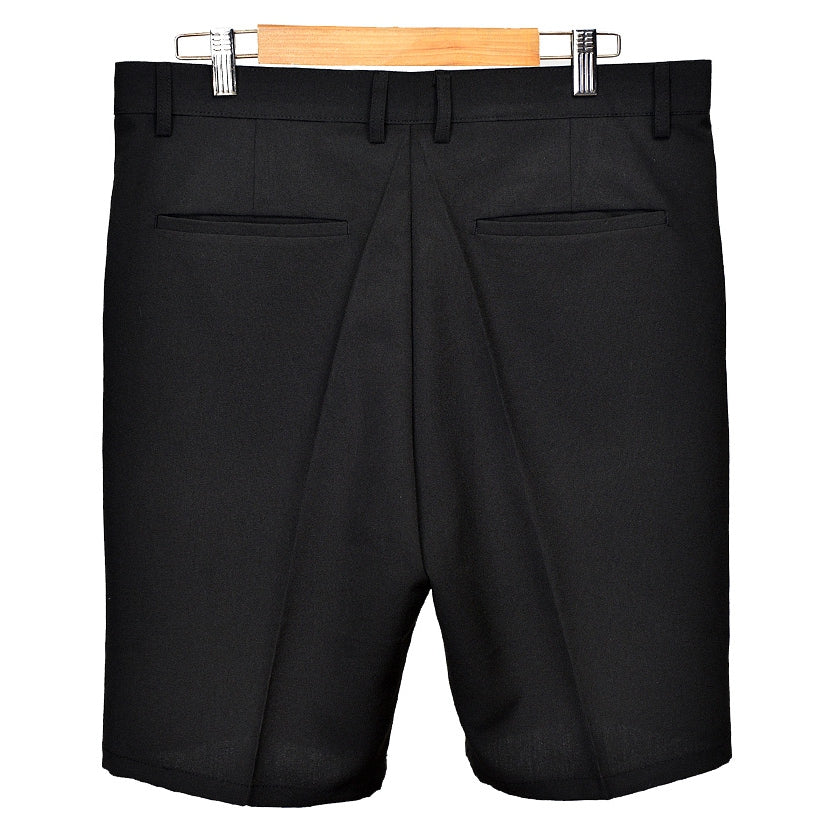 Black Turn-up Shorts For Mens Pants Summer Guys Korean Fashion Suits Basic Clothes Trousers Stretch Spandex Slacks