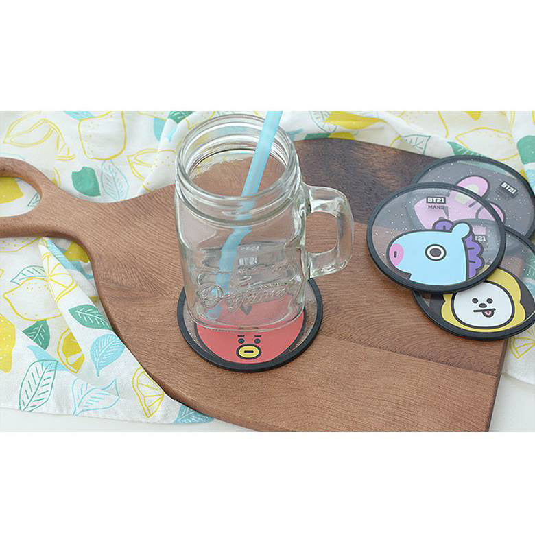 BT21 Coaster Character TATA Bottle Cup Homeware Tea Kitchen Drinkware