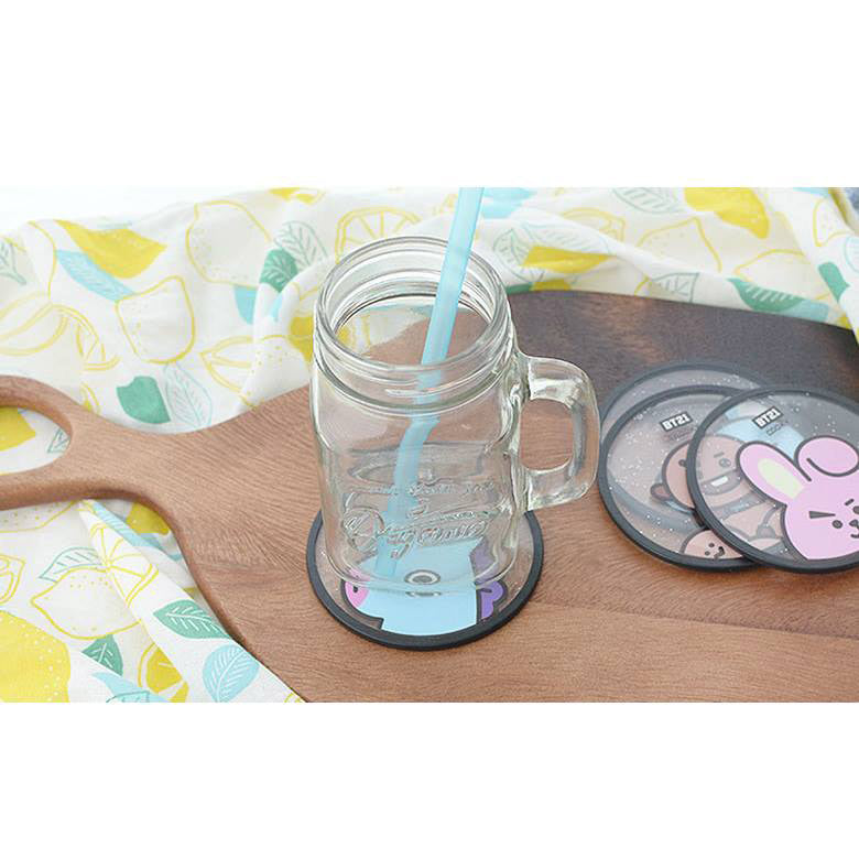 BT21 Coaster Character MANG Bottle Cup Homeware Tea Kitchen Drinkware