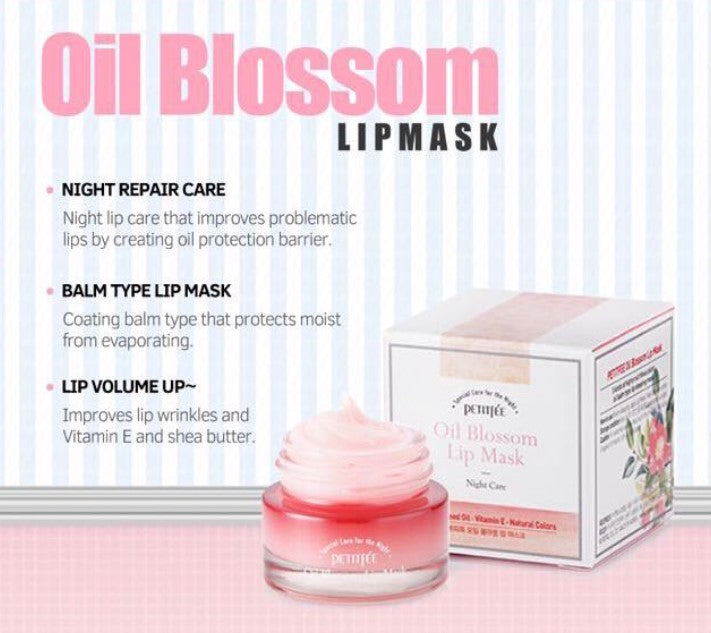 PETITFEE Oil Blossom Lip Mask Camelia Seed Oil 15g Beauty Skin care