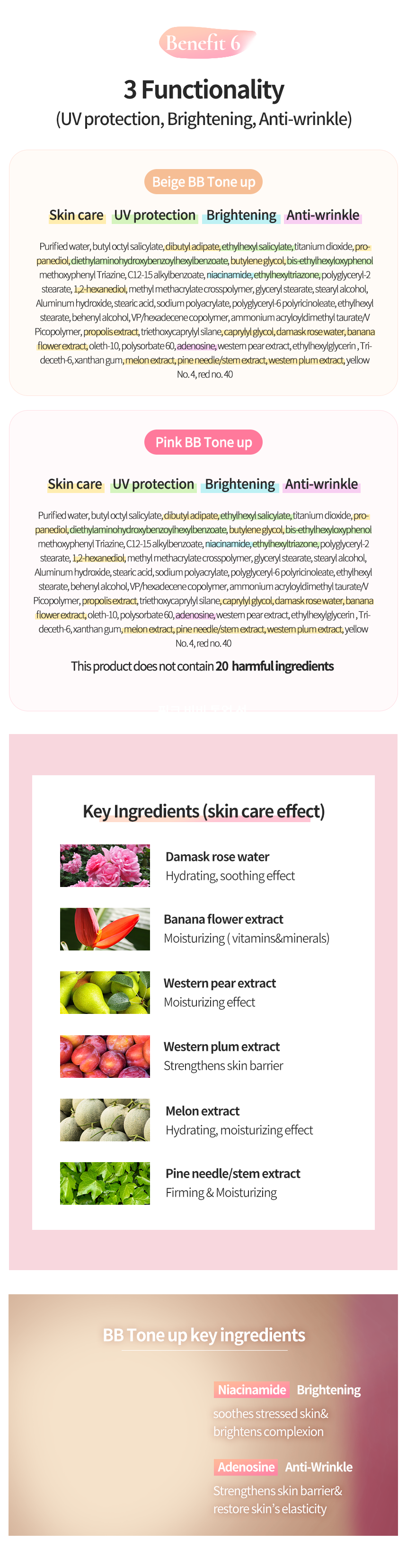 Ph. Hubby BB Tone up 1g Sunscreen Cream Stick Type SPF50+ PA++++ 50pcs No White Cast Facial Skincare UV block Face Body Neck