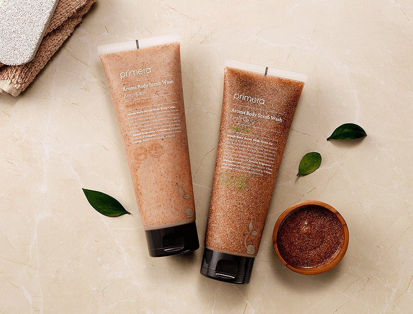 Primera Aroma Body Scrub Wash Fresh-up 230ml Soothing Vitalizing Skin