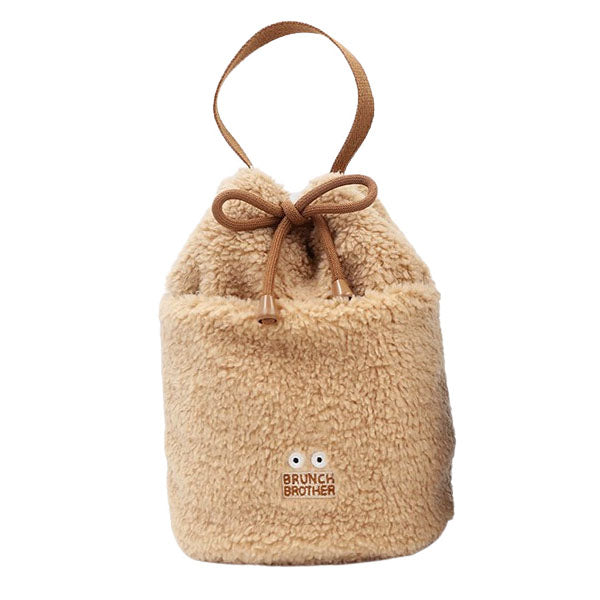 Cute Womens Faux Shearling Bucket Bags Shoulder Mini Small Black Beige