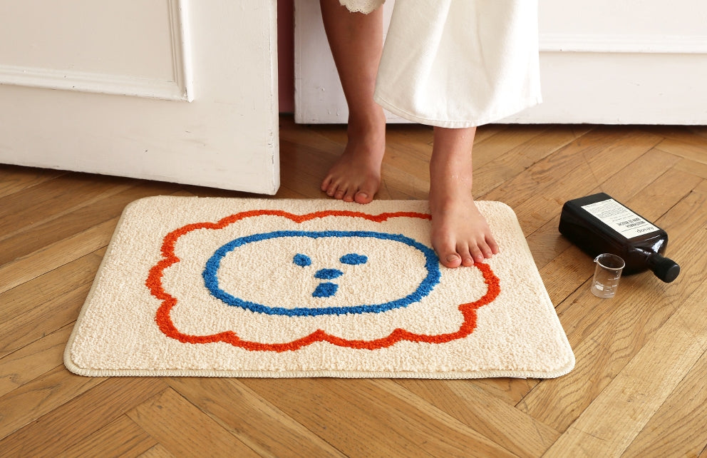 Beige Cute Ryan Bathroom Floor Foot Rugs Mats Home Bed Door Feet Pads