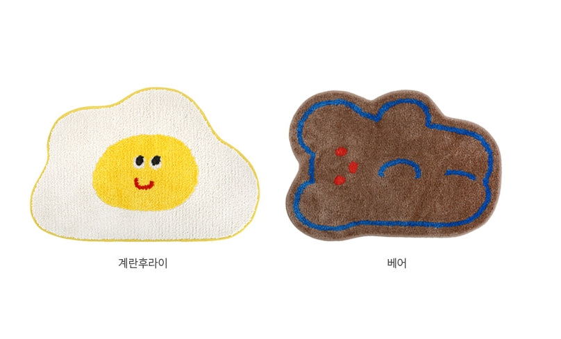 Yellow Cute Fried Egg Bathroom Floor Foot Rugs Mats Home Bed Door Pads