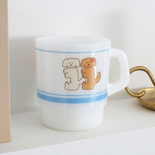 Dogs Milk Graphic Mugs Glasses Printed Vintage Retro Style Kitchen Dinnerware Cups Cold Hot Gifts