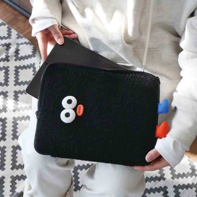 Boucle Cute Character Square 11" iPad Laptop Sleeves Cases Protective Covers Purses Handbags Sponge Pouches Design School Collage Office