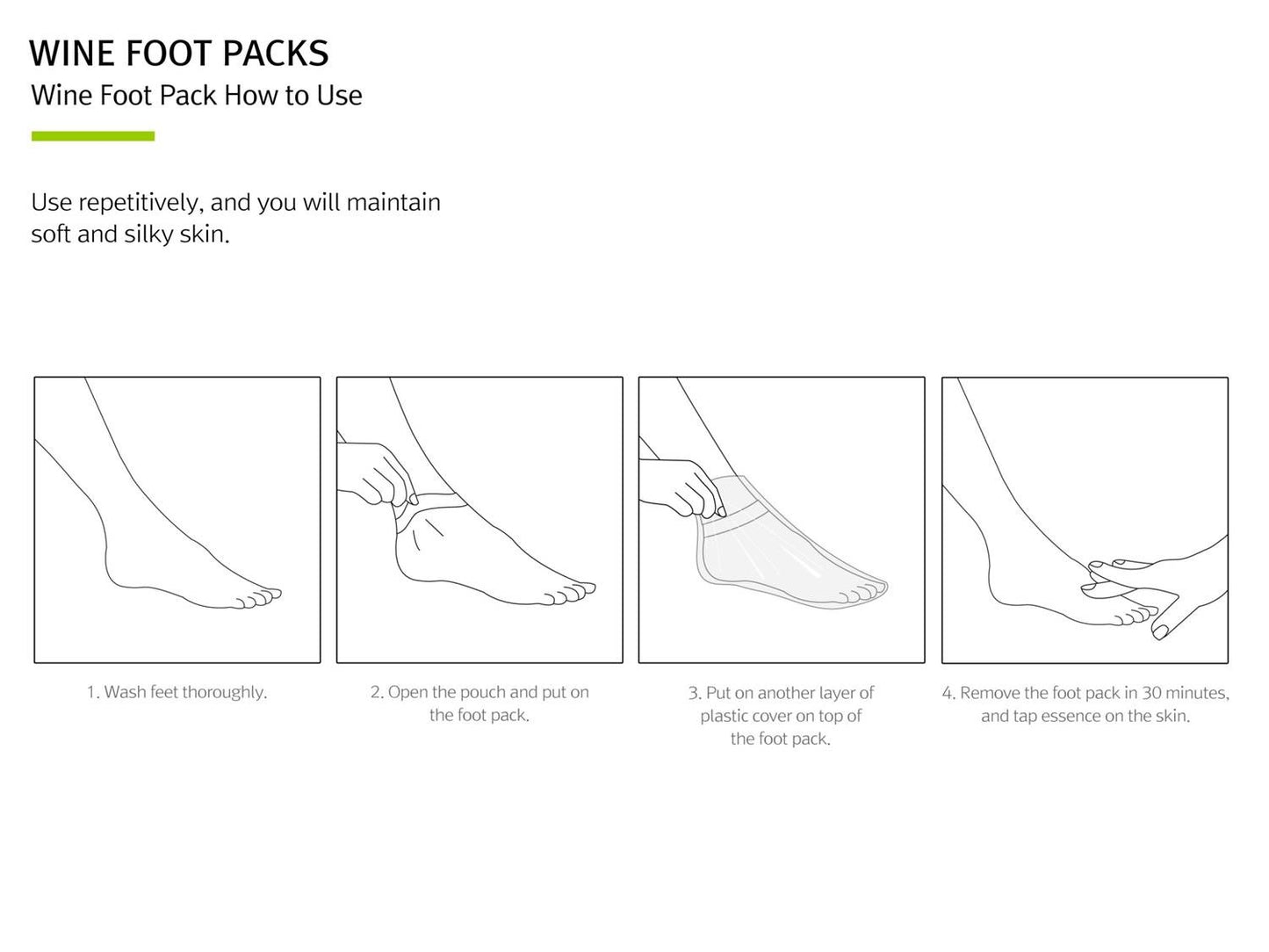 RUBELLI Wine Foot Packs 59gx4ea at home self foot care, Moisturizing
