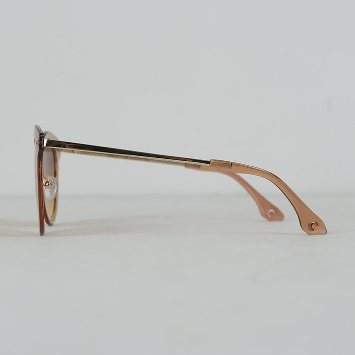 Trendy Beige Gold Sunglasess Korean Womens Fashion Casual Summer Accessories Stylish