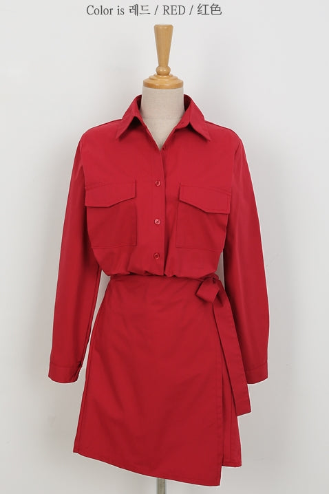 Shirts Wrap Mini Dresses 100% Cotton Casual Career Clothing Timeless Basic