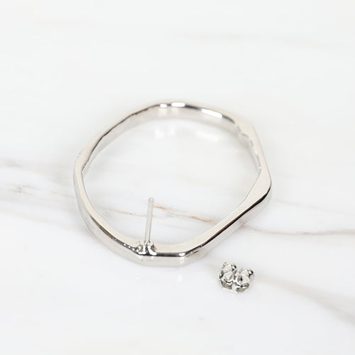 Silver Circle Earrings Korean Womens Fashion Kpop Luxurious style