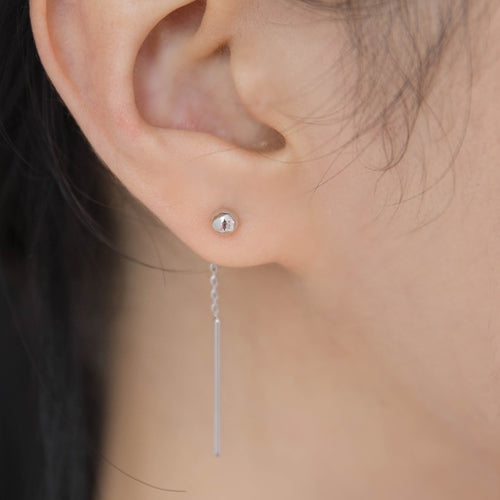 Silver Cubic Drop Earrings Korean Womens Accessorise Fashion