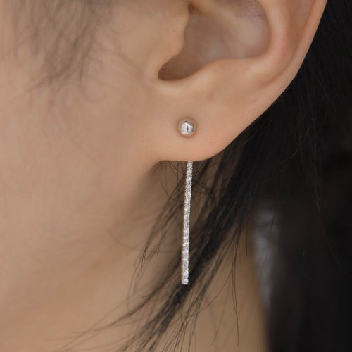 Silver Cubic Drop Earrings Korean Womens Accessorise Fashion