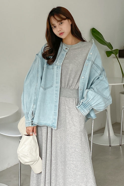 Light Blue Denim Jackets Womens Girls Korean Style Outerwear Unique