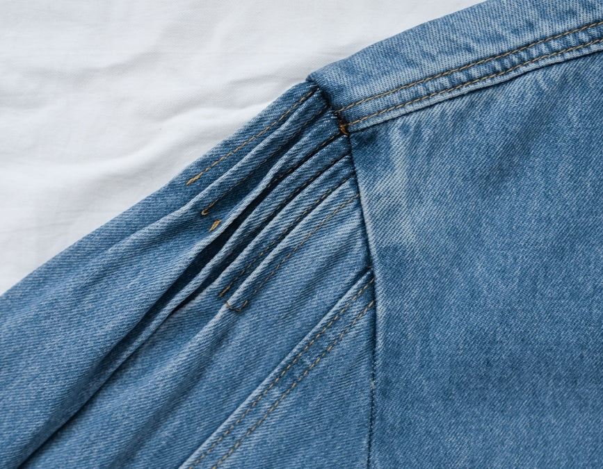 Medium Blue Denim Jackets Womens Girls Korean Style Outerwear Unique