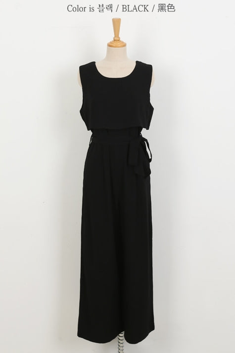 Loose Linen Jumpsuit Womens Playsuit Overalls Sleeveless Trousers Ladies