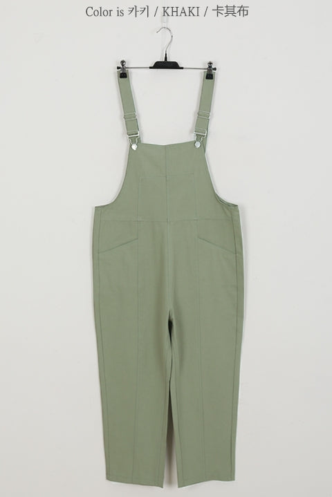 Khaki Cotton Casual Jumpsuits Korean Womens Fashion
