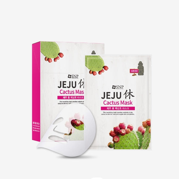 SNP Jeju Hyu Cactus Mask 22mlx10sheets (Nourishing) Korean Cosmetics Skin Care