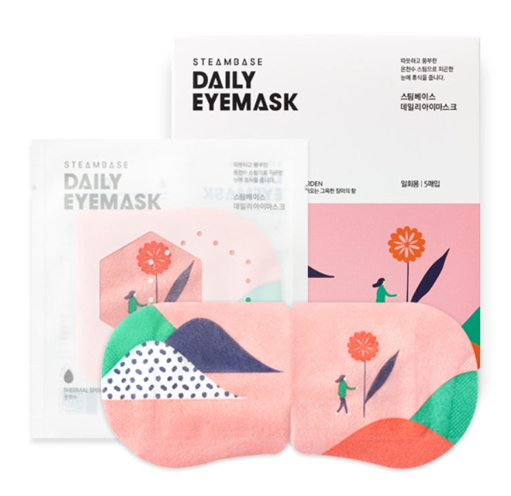 Steambase Daily Eye Mask Rose Garden 5 Sheets Dry Fatigue Eye Steam Hot Pack Sleep