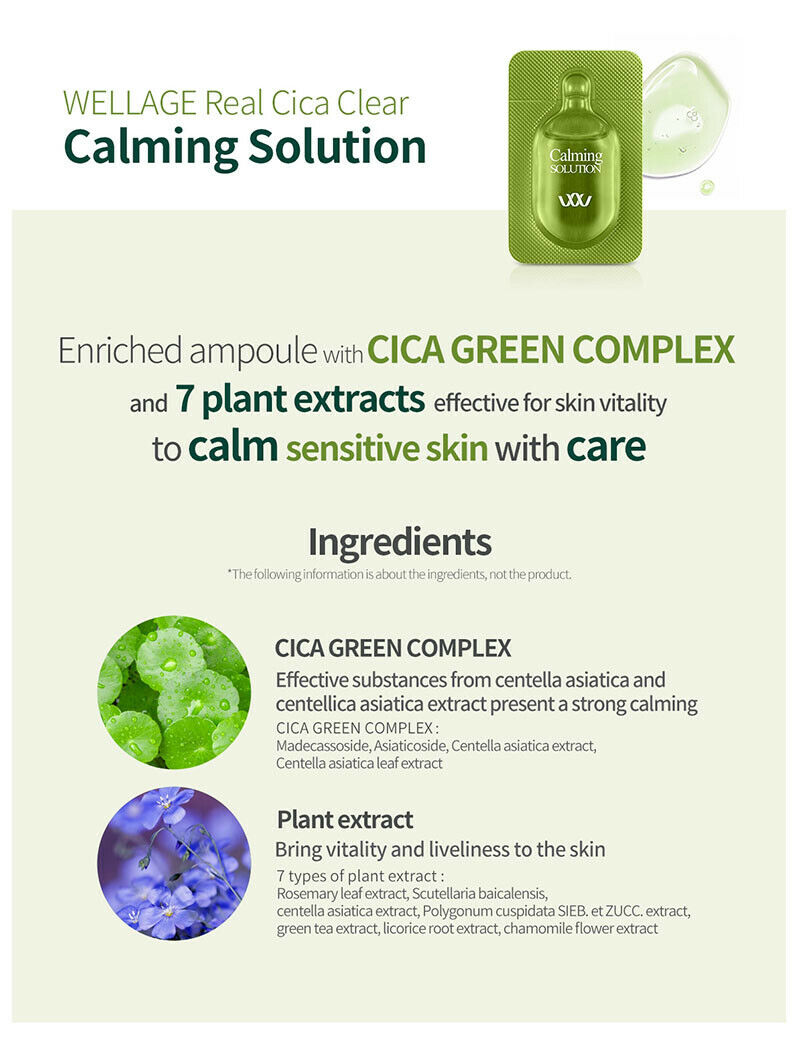 WELLAGE Real Cica Clear One Day Kit 10EA Korean Beauty Cosmetics