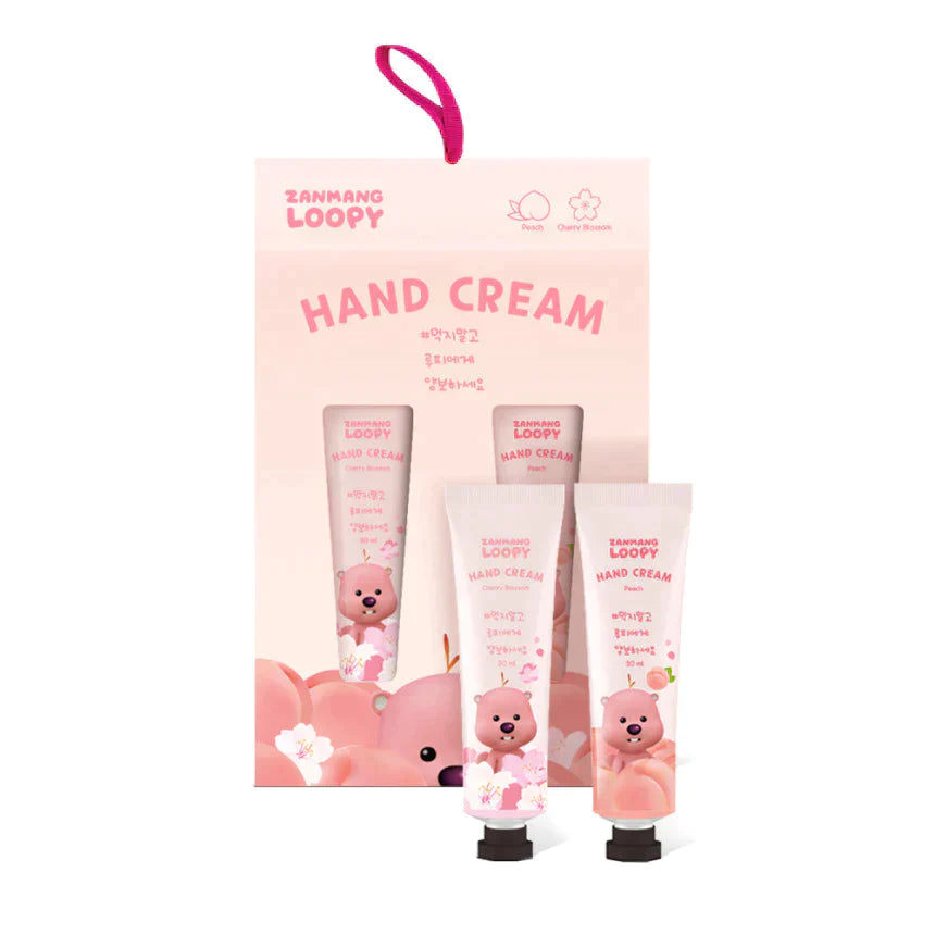 30 SET Zanmang Loopy Character Hand Creams Cute Small Gifts 30ml 2 pieces Peach Cherry Blossom Scent