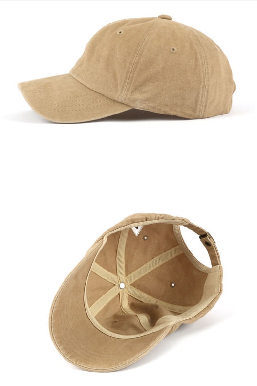 Light Biege Vintage Washed Cotton Baseball Caps
