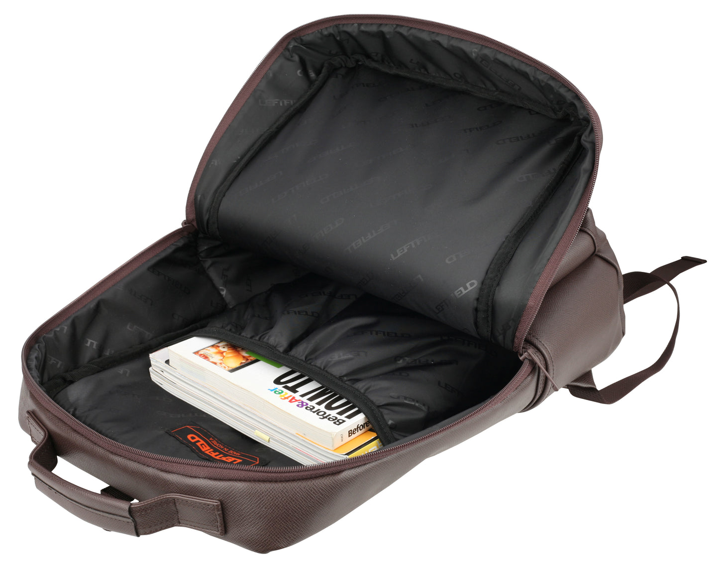 Dark Brown Synthetic Leather Laptop Backpacks