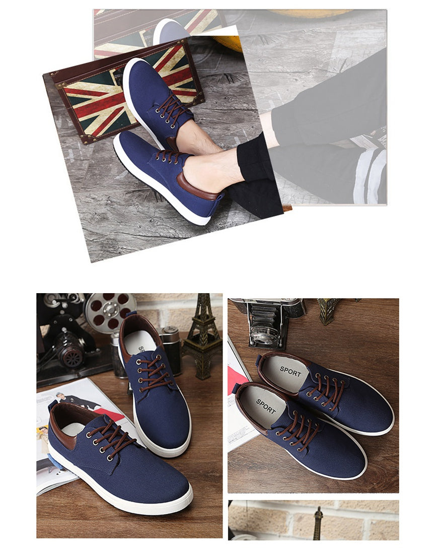 Navy Blue Dandy Canvas Cotton Drawsting Shoes