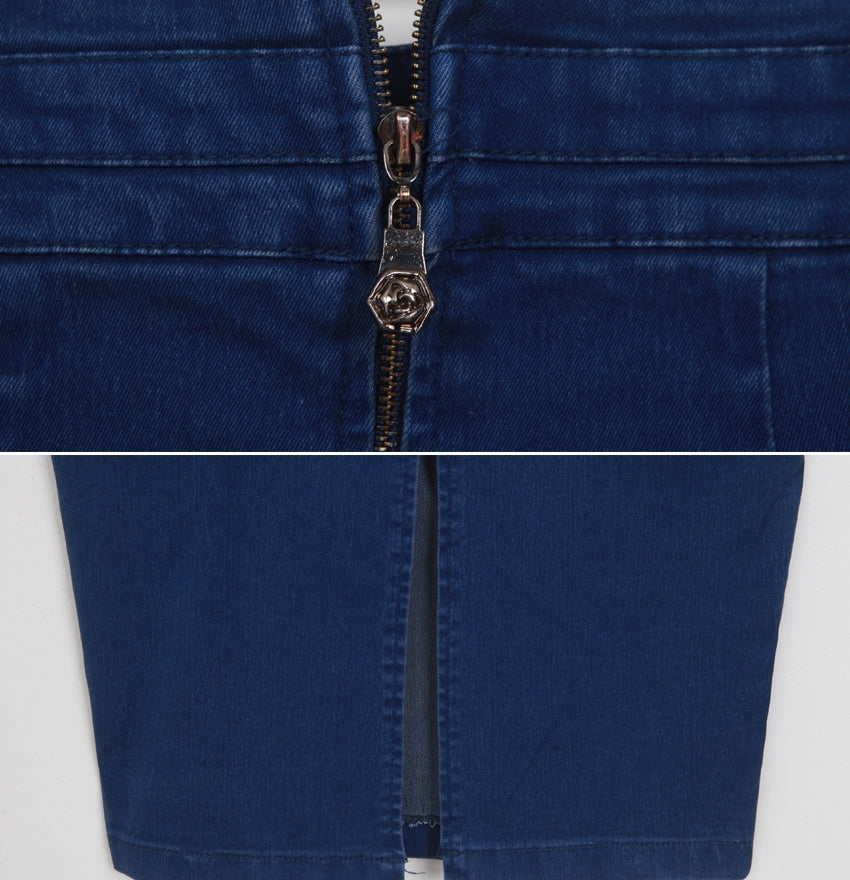 Blue Sexy Denim Slim Fit High Waisted Skirts