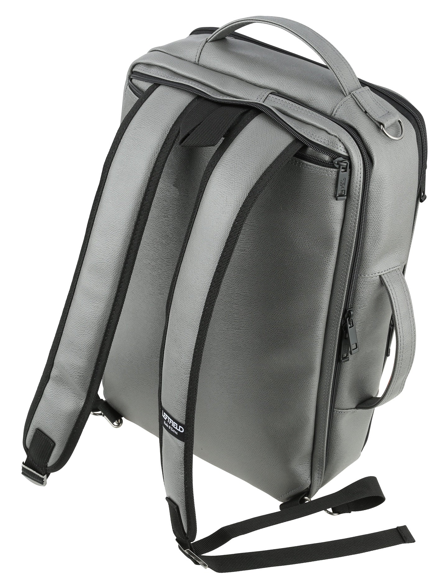 Gray Faux Leather Multi Backpacks Crossbody Bags