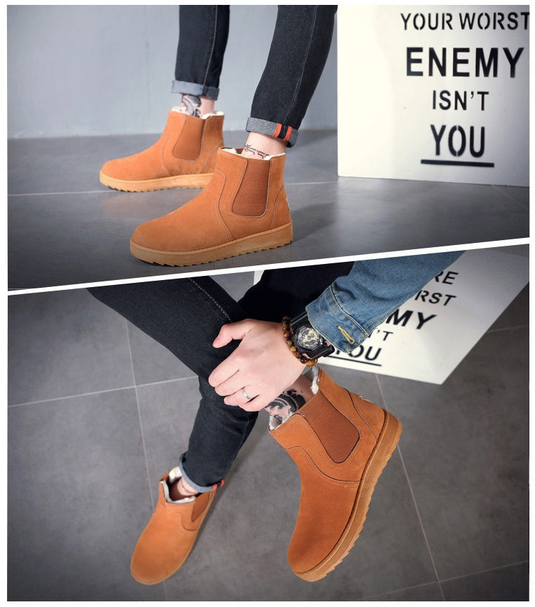 Brown Fur Chelsea Boots Shoes