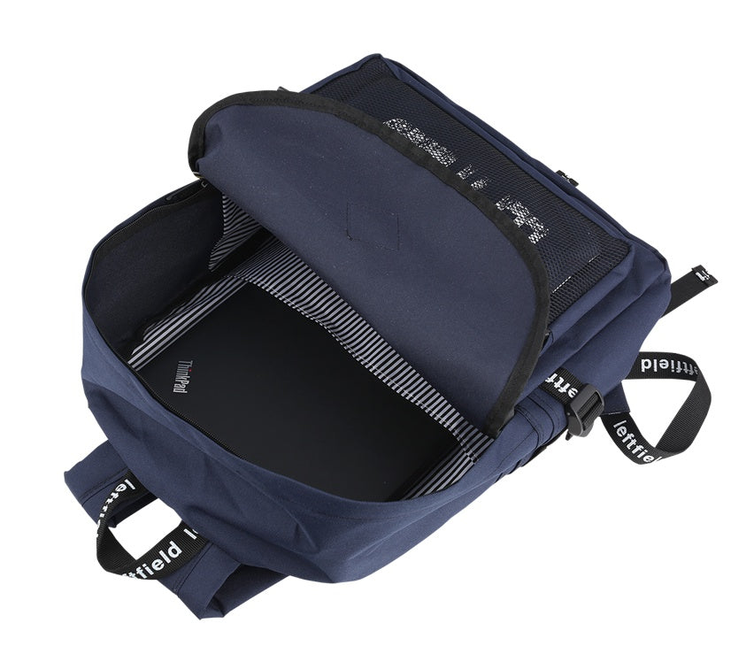 Navy Blue Casual Mesh Backpacks with Pouch