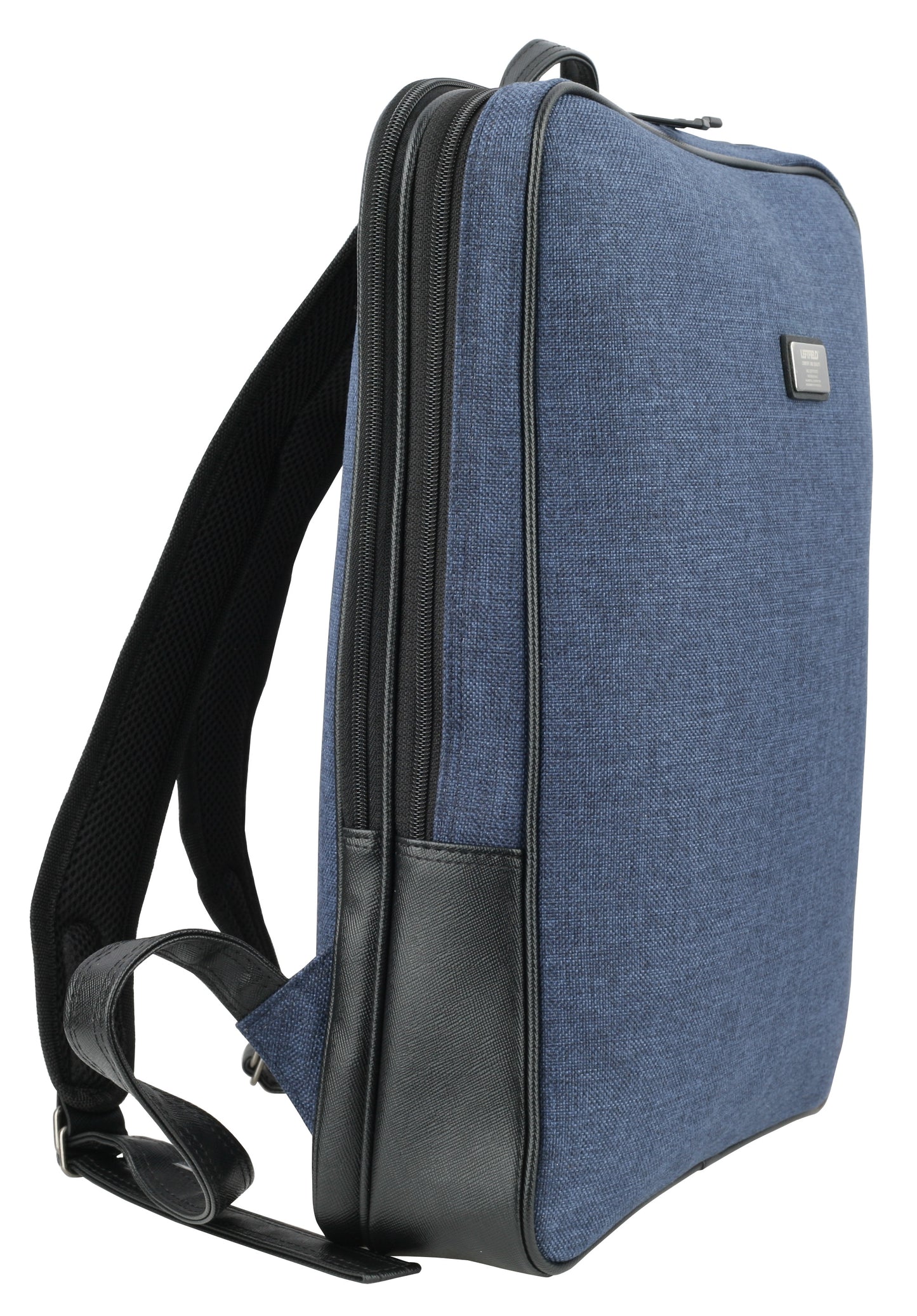 Navy Blue Square Canvas Laptop School Book Business Backpacks