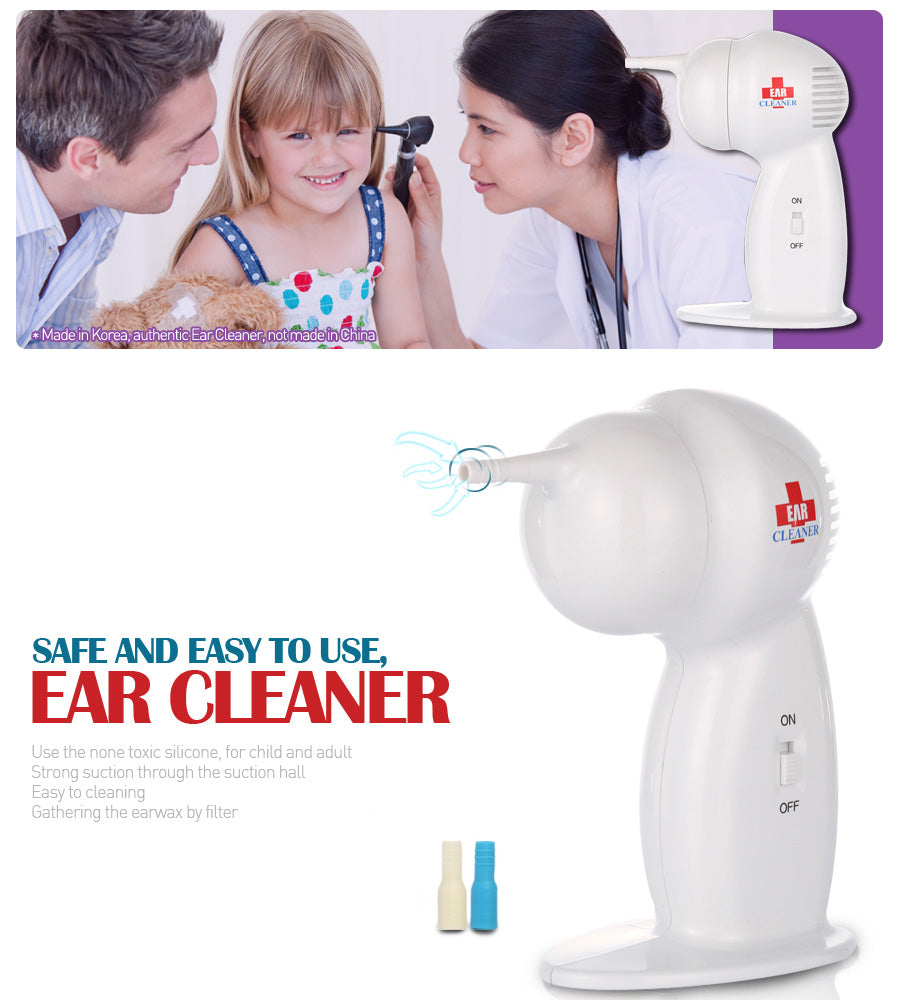 Ear Cleaners Wax Removers Cordless Vacuum Painless Suction Made in Korea Children Senior non-toxic silicone tube infections