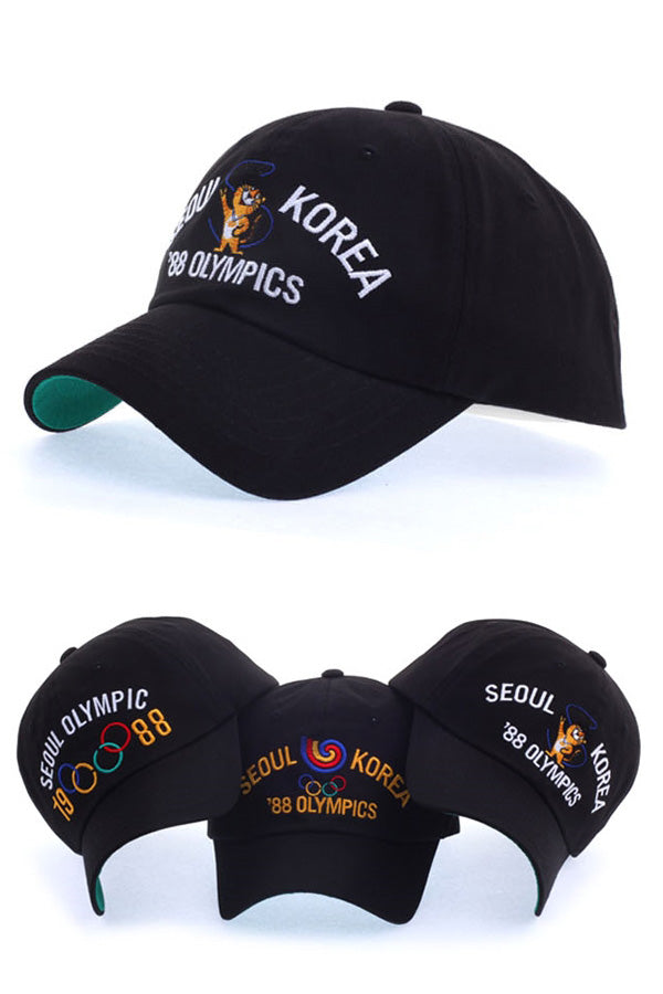 1988 Seoul Olympic Flag Hodori Mascot Baseball Caps Kpop Fashion Hats