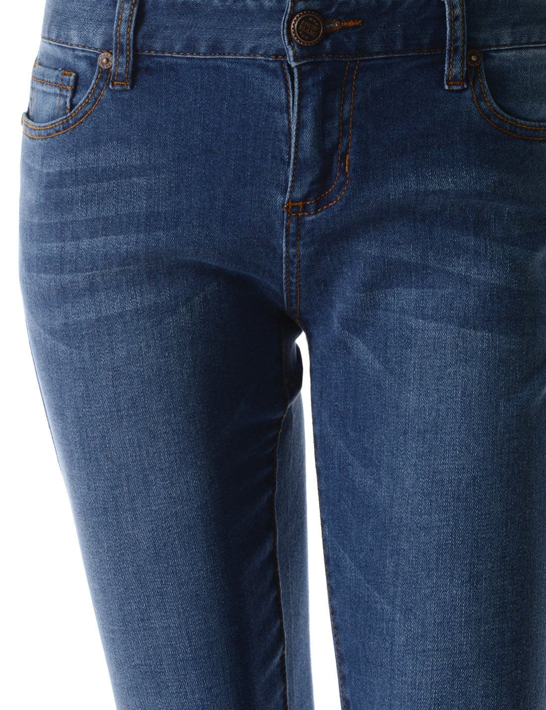 Medium Blue Washed Skinny Jeans Stretch Denim Pants