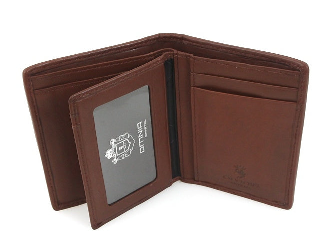 Brown Braided Genuine Leather Bifold Wallets
