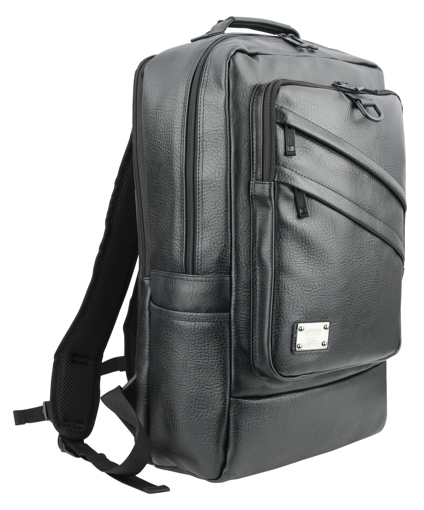 Black Vintage Faux Leather Backpacks