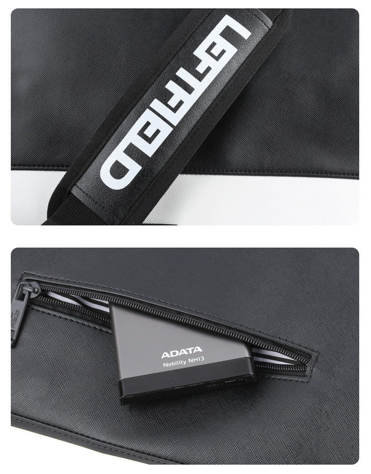 White Black Faux Leather Messenger Bags