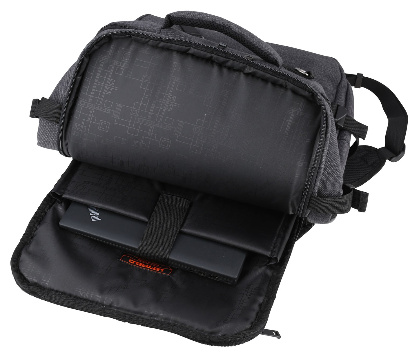 Black Square Canvas Multi Crossbody Backpacks crossbody strap men