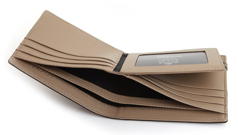 Black Genuine Cowhide Leather Bifold Wallets