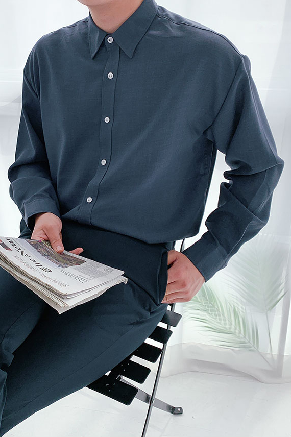 Charcaol Grey Casual Linen Shirts