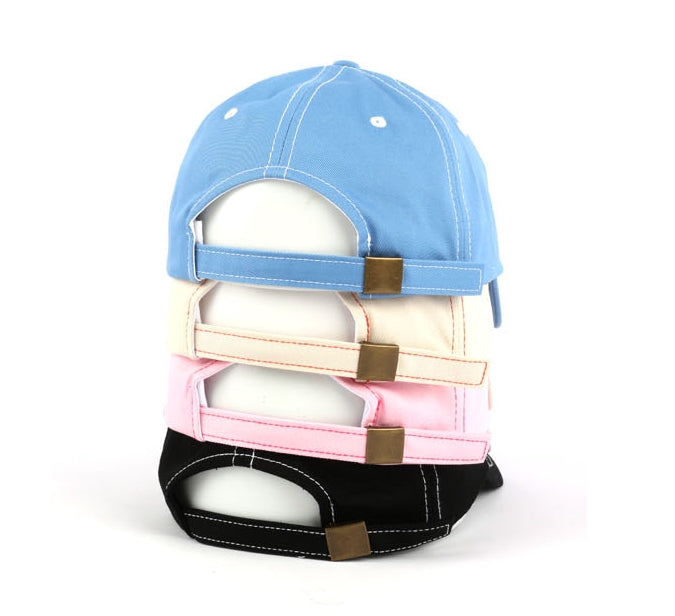 Blue Contrast Stitch Baseball Caps