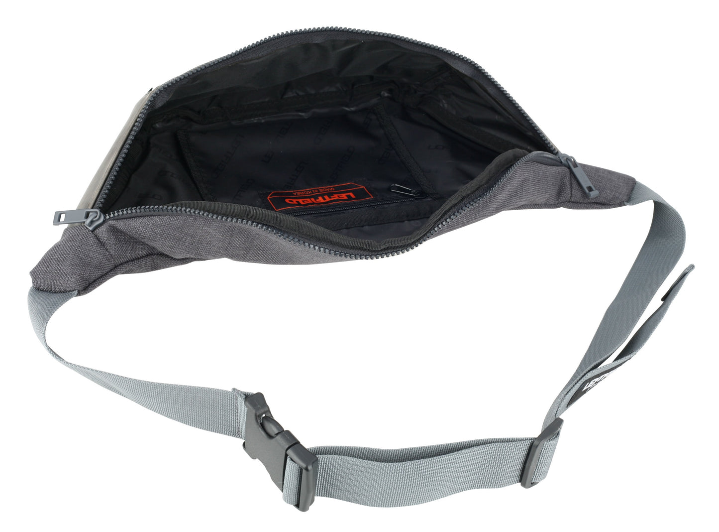 Dark Grey Faux Leather Canvas Hybrid Fanny Packs