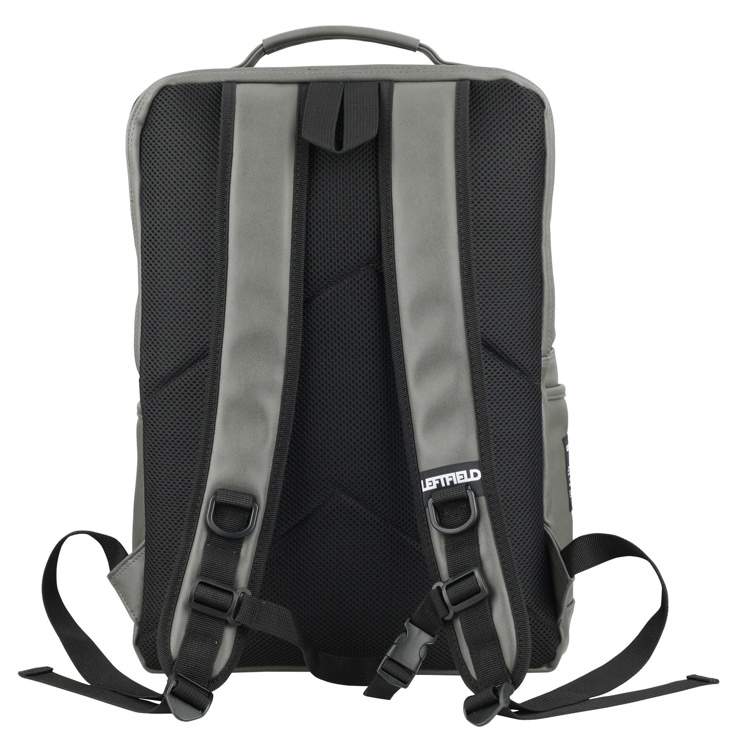 Gray Faux Leather Business Laptop School Backpacks